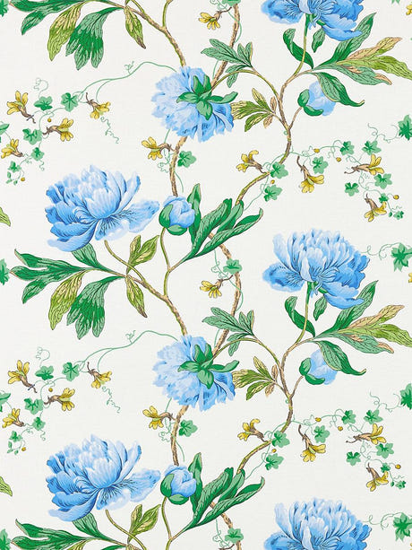 scalamandre isadora print bluebonnet fabric - scala 16650-002