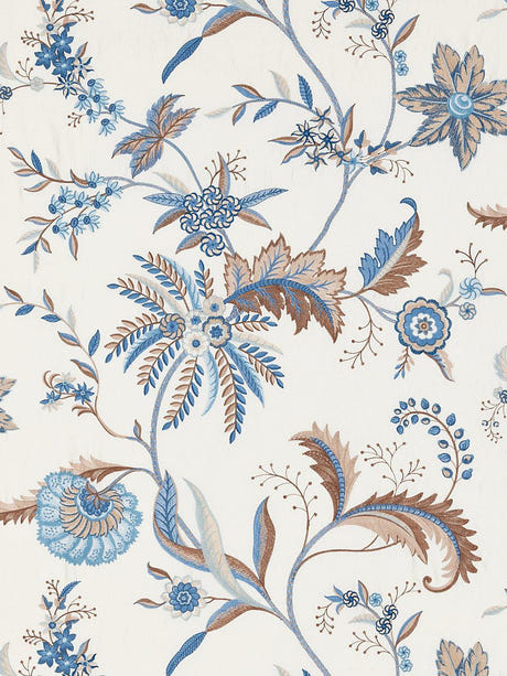 scalamandre seraphine embroidered silk sky and stone fabric - scala 27325-002