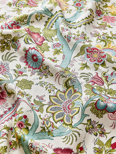 scalamandre metropolitan palampore print flower garden fabric - scala 16649-003