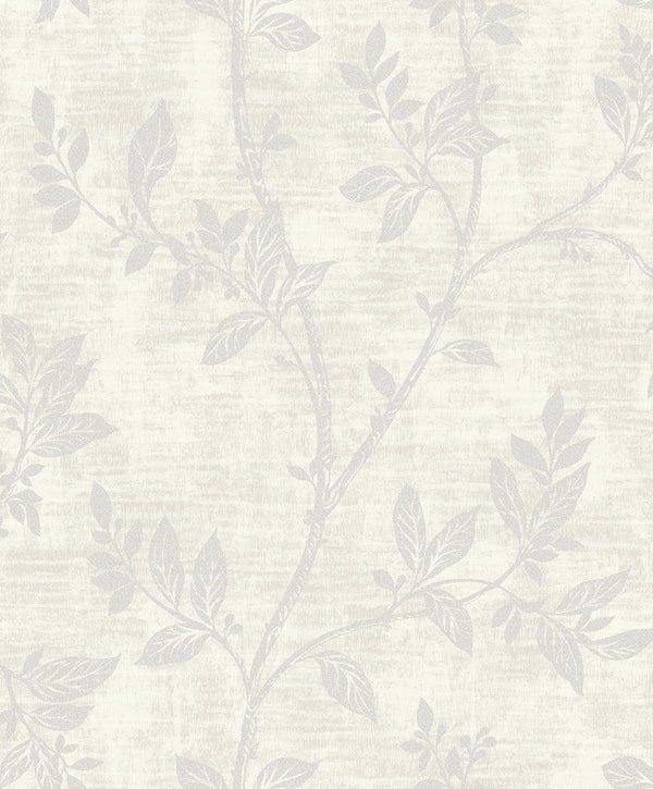 seabrook leaf trail metallic pearl & glass beads wallpaper