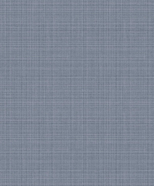 Seabrook Crosshatch Linen Metallic Slate Blue Wallpaper