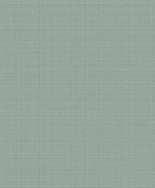 Seabrook Crosshatch Linen Metallic Sea Green Wallpaper
