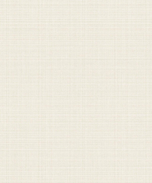 Seabrook Crosshatch Linen Metallic Ivory Wallpaper