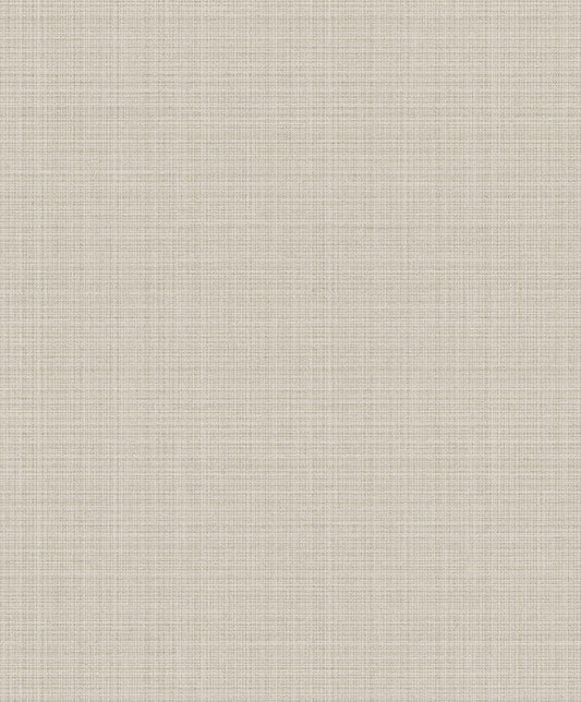 Seabrook Crosshatch Linen Metallic Greige Wallpaper