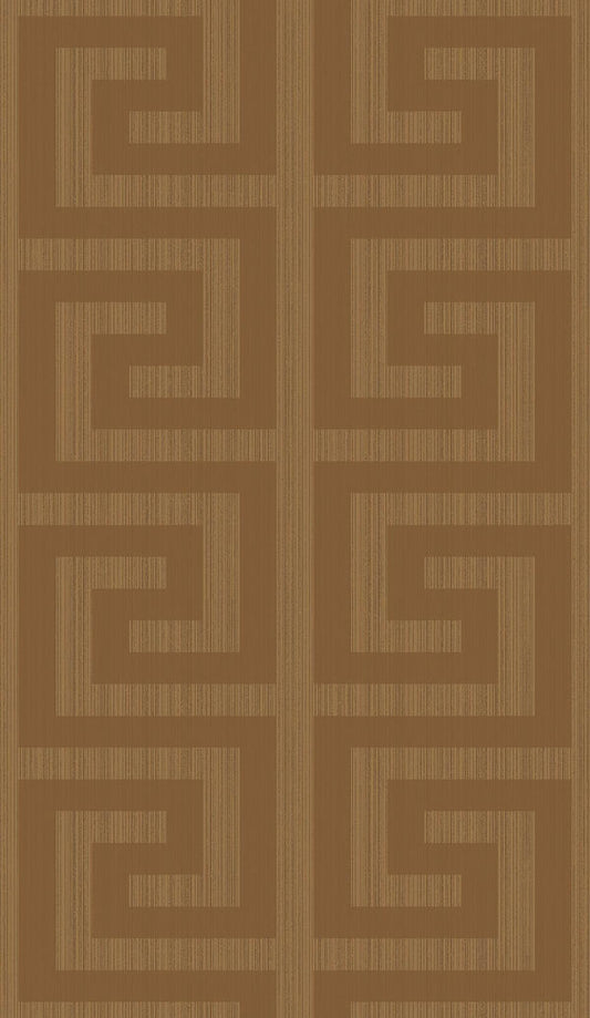Seabrook Greek Key Metallic Terra Cotta Wallpaper