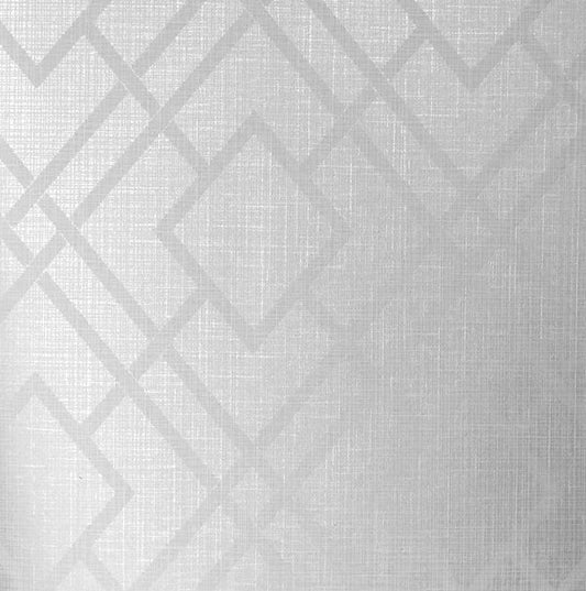 Seabrook Diamond Lattice Gray Mist & Metallic Silver Wallpaper