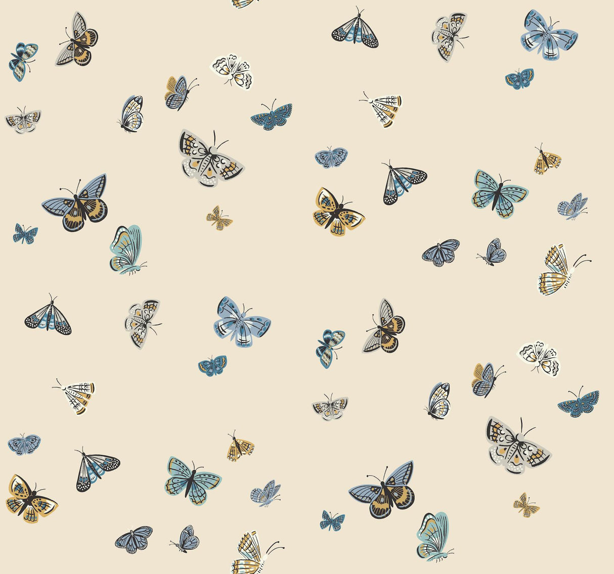rifle paper co. butterfly house beige wallpaper