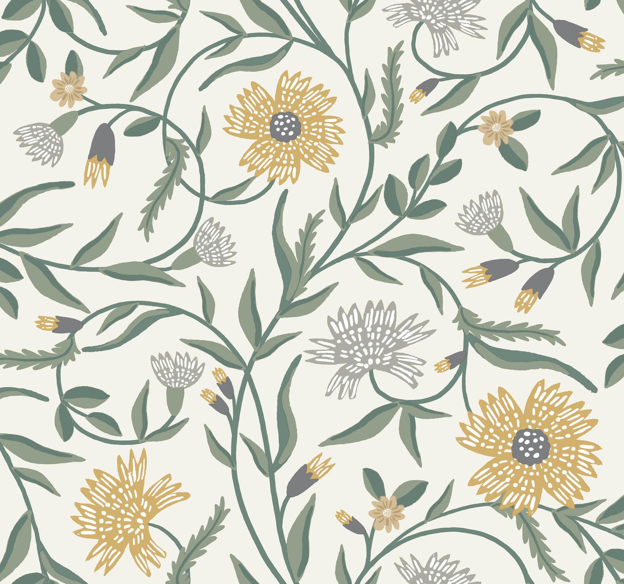 rifle paper co. aster yellow wallpaper