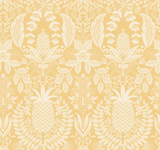 Rifle Paper Co. Pineapple Damask Yellow Wallpaper