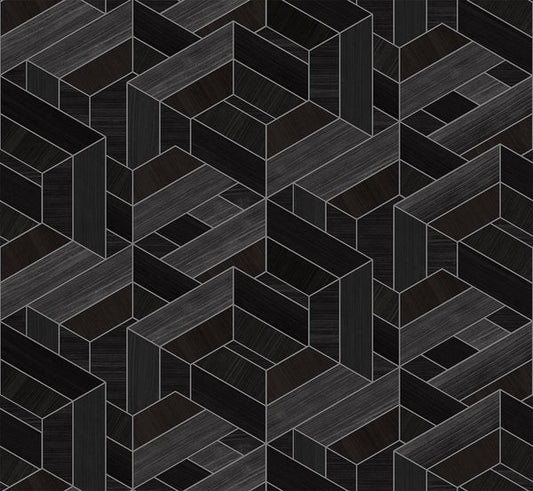 Seabrook Linnea Onyx Wallpaper
