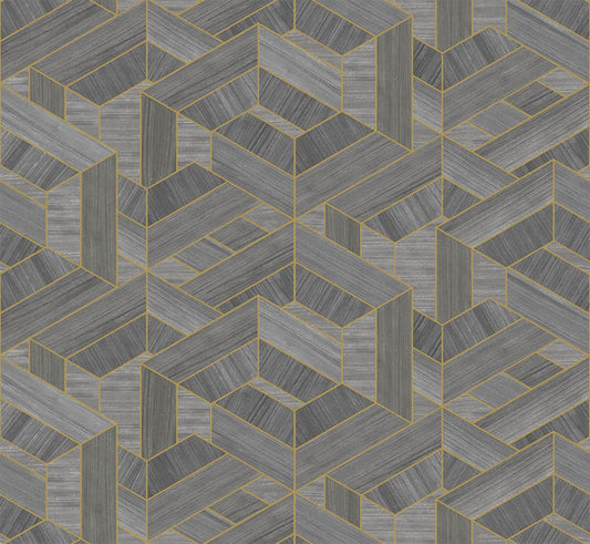 Seabrook Linnea Graphite Dust Wallpaper