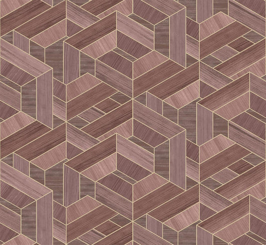 Seabrook Linnea Soft Wine Wallpaper