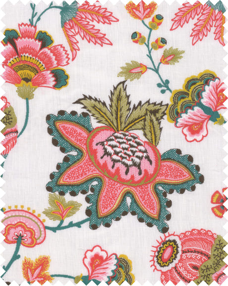 Mindthegap Midsummer Floral Embroidered 56.7" X 39.4" Fabric FB00081