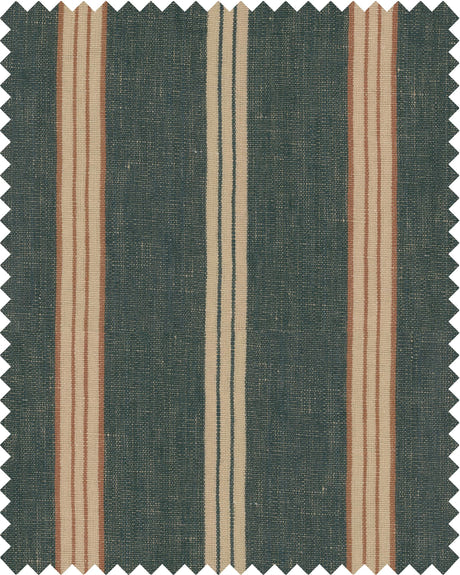 Mindthegap Oregon Stripes Washed Blue Linen 59" X 39.4" Fabric FB00086