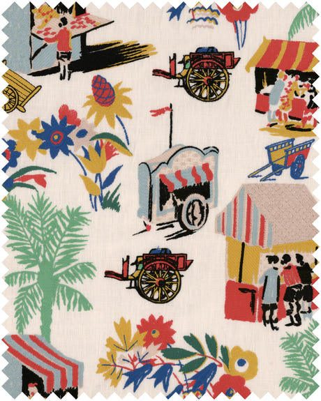 mindthegap carretto del cibo taupe 54" x 39.4" fabric fb00149