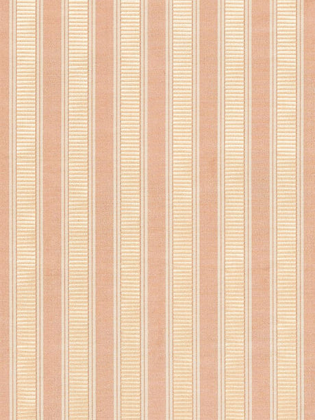 scalamandre shirred stripe peach & beige fabric - scala 121m-001