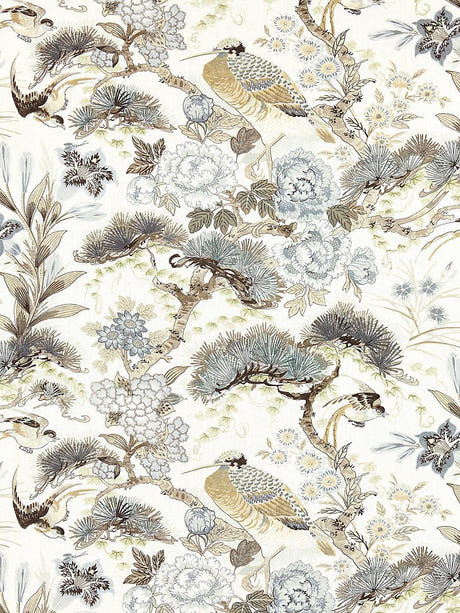 scalamandre shenyang linen print parchment fabric - scala 16601-001