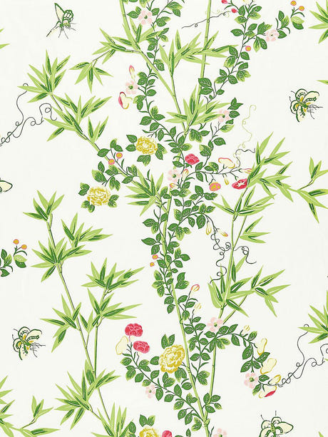 scalamandre jardin de chine print spring fabric - scala 16608-001