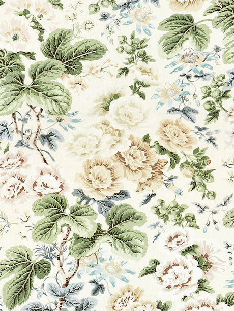 scalamandre highgrove linen print rich cream fabric - scala 16595-002