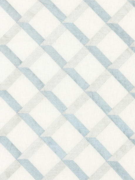 scalamandre lattice embroidery water fabric - scala 27090-002