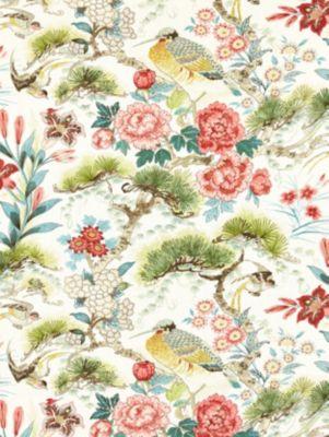 scalamandre shenyang linen print bloom fabric - scala 16601-003