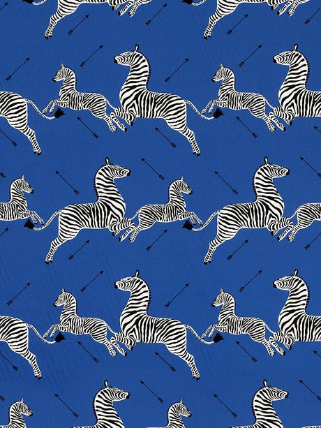 scalamandre zebras petite denim fabric - scala 16641-006