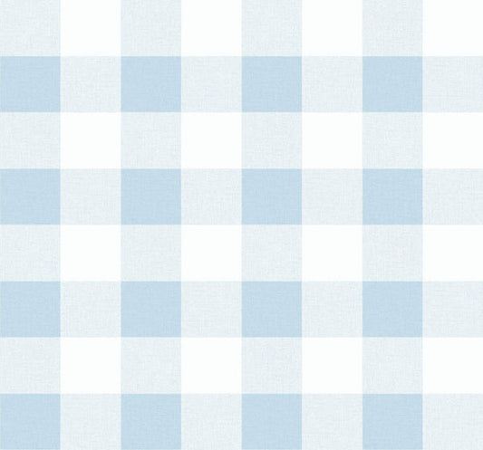 Seabrook Picnic Plaid Blue Oasis Wallpaper