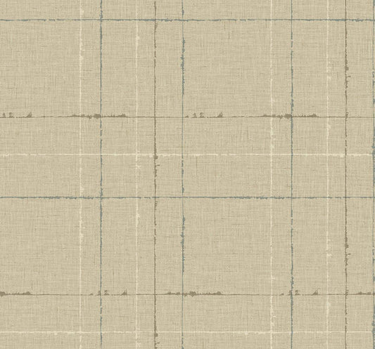 Seabrook Gorton Plaid Hazel Wallpaper