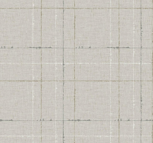Seabrook Gorton Plaid Pebble Wallpaper