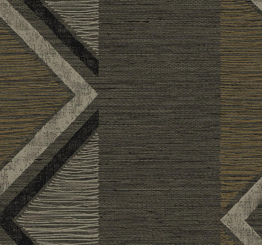 Seabrook Beswick Chevron Roasted Coffee Wallpaper