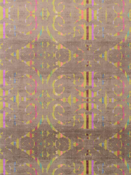 scalamandre dapper printed velvet chartreuse fabric - scala n4dapp-001