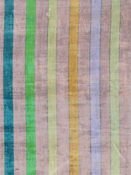 Scalamandre Grand Stripe Printed Velvet Pewter Jewel Fabric - SCALA N4GRAN-004