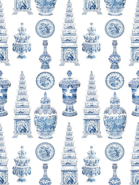 scalamandre icons blue fabric - scala n4icon-001