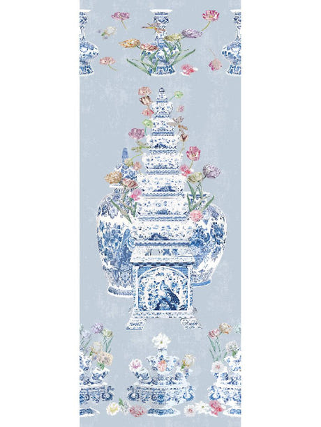 scalamandre tulipiere flowers | sheer gray fabric - scala n4tulp-001