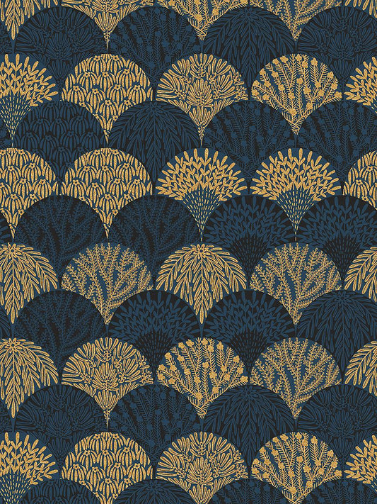 Scalamandre Herb Garden Wallcovering Midnight Wallpaper