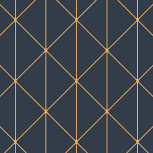 schumacher - diamonds - navy and gold - 8804 - wallpaper