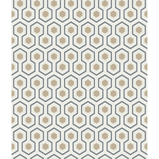 Cole & Son - Hicks Hexagon - Gilver/Wt/Bk - 95/3016.CS.0