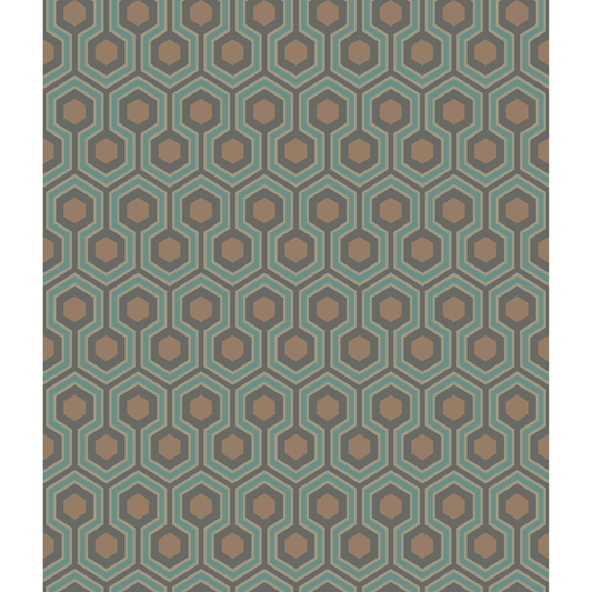 Cole & Son - Hicks Hexagon - Teal/Gold - 95/3018.CS.0