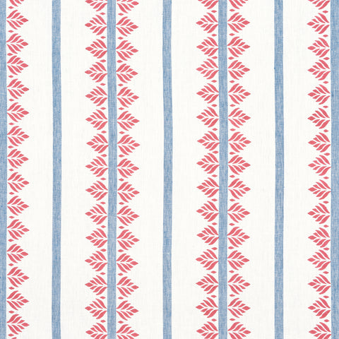 Anna French AF15105 Fern Stripe Red and Blue Fabric