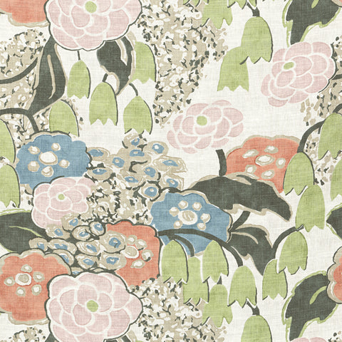 Anna French AF23100 Laura Blush and Green Fabric