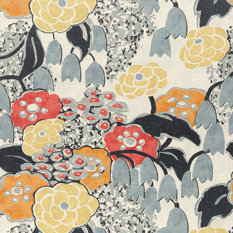 anna french af23103 laura coral and black fabric