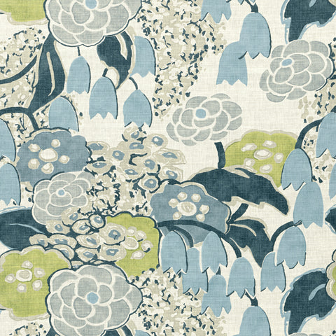 Anna French AF23104 Laura Citrus and Blue Fabric