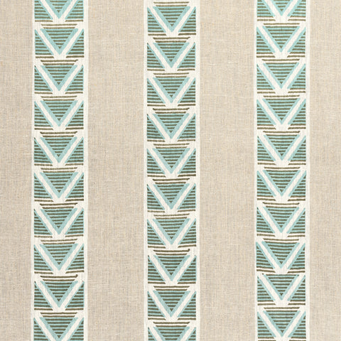 Anna French AF23121 Burton Stripe Linen and Turquoise Fabric