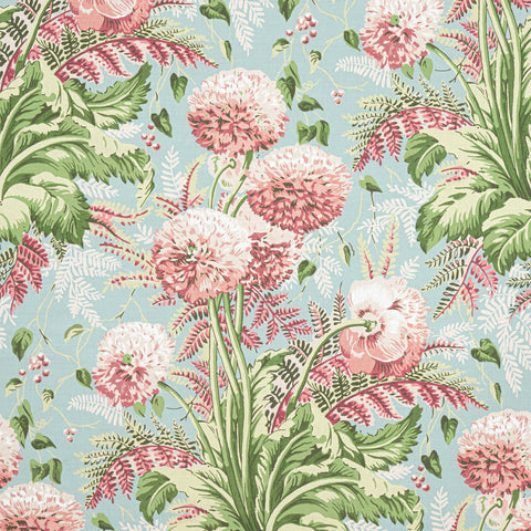 Anna French AF24537 Dahlia Coral on Robin's Egg Fabric