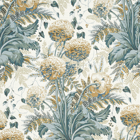 anna french af24539 dahlia soft gold on cream fabric