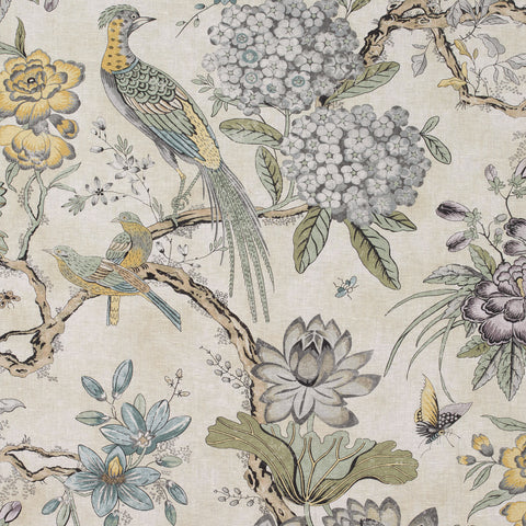 Anna French AF72991 Villeneuve Yellow and Grey Fabric