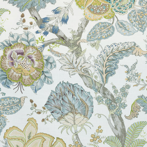 Anna French AF78740 Kalamkari Yellow and Aqua Fabric