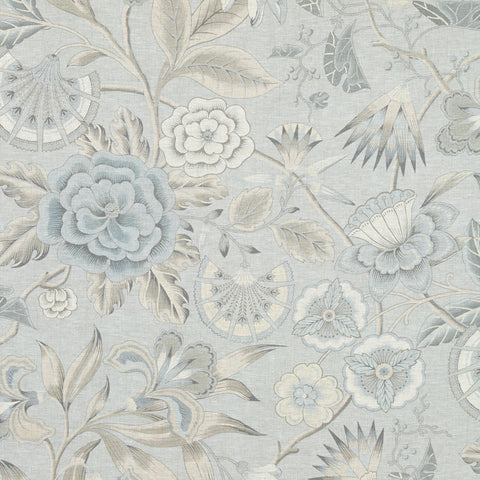 anna french af9619 cleo spa blue on flax fabric
