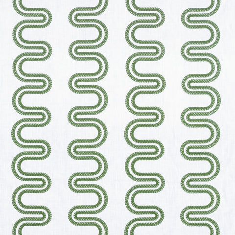 anna french af9635 herriot way embroidery green on white fabric
