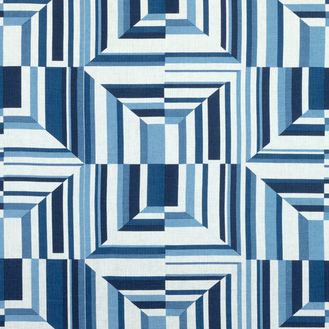 Anna French AF9654 Cubism Navy on White Fabric